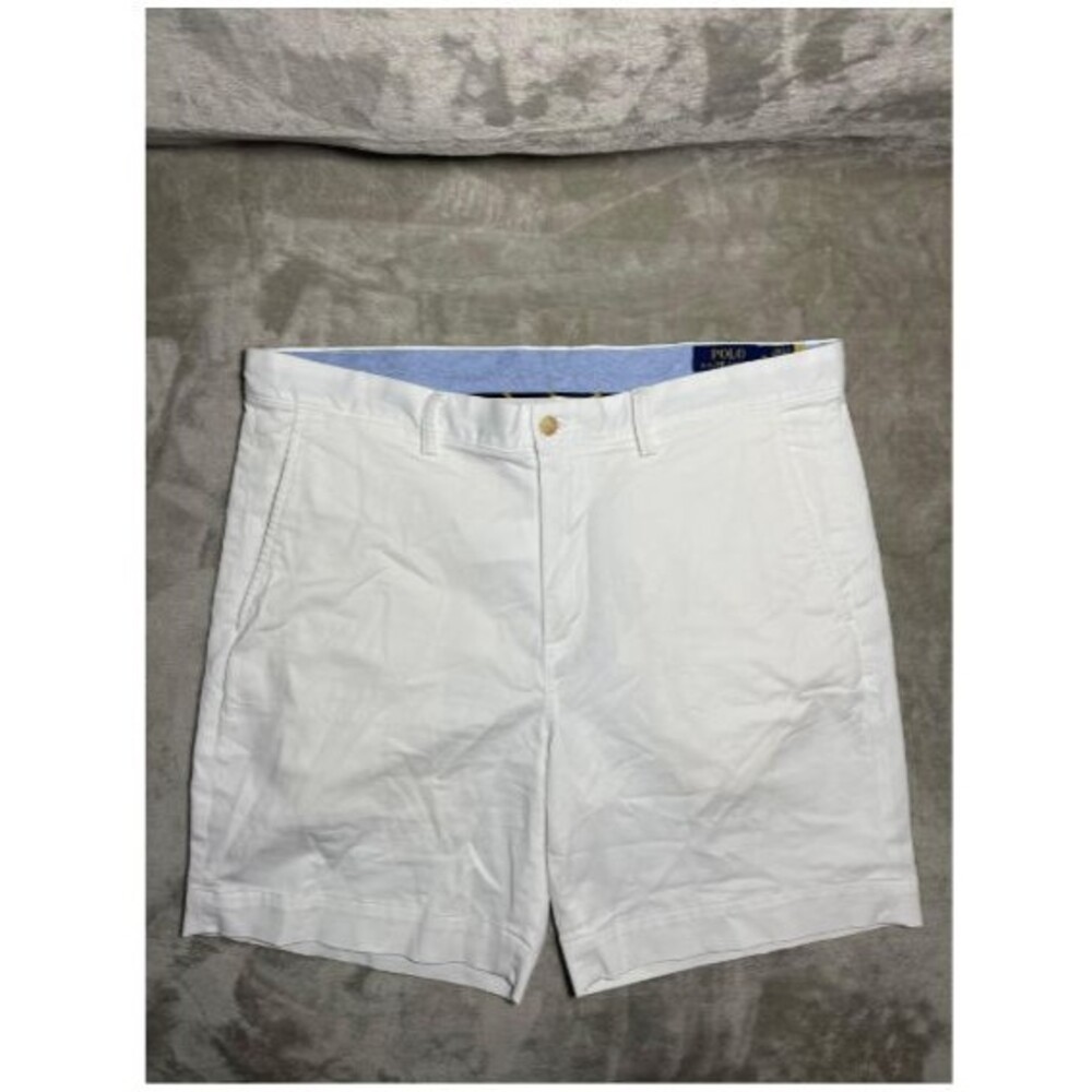 Polo Ralph Lauren Shorts Men's Size 35 White Chino Stretch Cotton Twill
